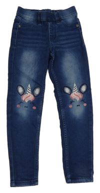 Tmavomodré džegíny s jednorožci Kiki&Koko