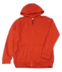 Červená propínací mikina s kapucí Tu