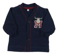 Tmavomodrá propínací mikina s losem 