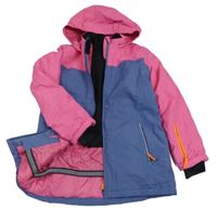 Fialovo-růžová funkční šusťáková zimní bunda s kapucí Crane