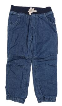 Tmavomodré teplákové cuff podšité rifle H&M