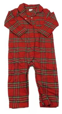 Červeno-barevný kostkovaný flanelový overal Next 