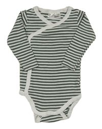 Khaki-bílé pruhované žebrované zavinovací body Ergee