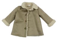 Béžový semišový zateplený kabát H&M