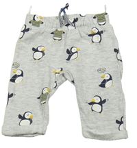 Šedé tepláky s tučňáky C&A