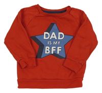 Červená mikina s hvězdou a nápisem Primark