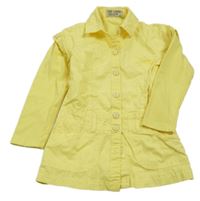 Žluté plátěno/teplákové propínací šaty s límečkem