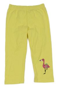 Žluté capri legíny s plameňákem Kids