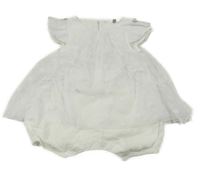 Bílé tylové kytičkované šaty se všitým overalem 