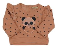 Starorůžová mikina s pandou a volánky Héropilotr