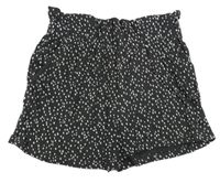 Antracitovo-bílé puntíkaté kraťasy H&M