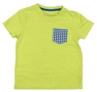 Citronové tričko se vzorovanou kapsou F&F
