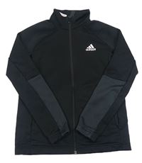 Černá funkční sportovní propínací mikina Adidas