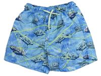 Modré plážové kraťasy se žraloky Matalan