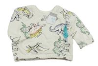 Nové - bílá mikina s dinosaury PRIMARK