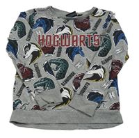 Šedá melírovaná mikina se zvířaty - Harry Potter