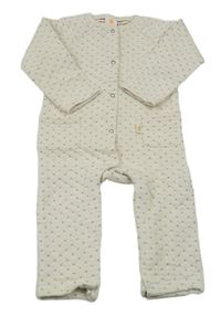 Světlebéžovo-hnědá melírovaná vzorovaná prošívaná vyteplená kombinéza HEMA