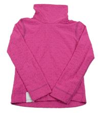 Tmavorůžový vzorovaný fleecový funkční rolák Wed'ze