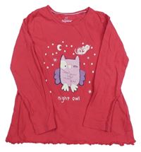 Malinové triko se sovičkou lupilu