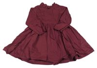 Vínové šaty s volánkem H&M