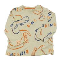 Vanilkové triko s dinosaury F&F