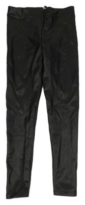 Černé koženkové legíny New Look