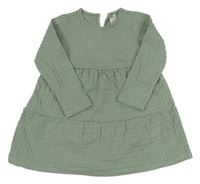 Olivovošedé vzorované šaty H&M