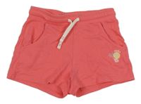 Růžové teplákové kraťasy s palmami alive