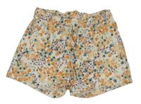 Bílé paper bag teplákové kraťasy s kytičkami lupilu