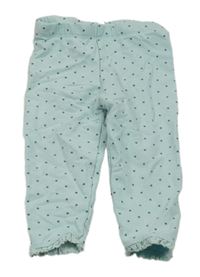 Světlemodré puntíkaté teplákové legíny s krajkou C&A