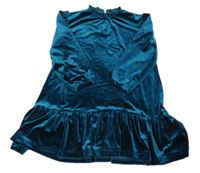 Smaragdové sametové šaty s volánkem St. Bernard