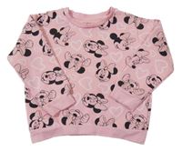 Světlerůžová oversize mikina s Minnie a srdíčky C&A