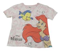 Světlerůžovo-bílé batikované tričko s Ariel Primark