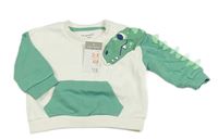 Smetanovo-zelená mikina s dinosaurem Primark