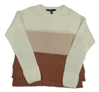 Smetanovo-růžovo-hnědý svetr New Look