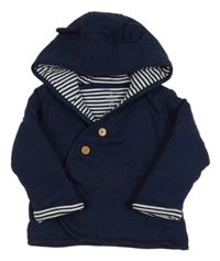 Tmavomodrá zateplená propínací mikina s kapucí Mothercare