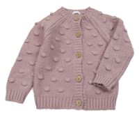 Starorůžový 3D puntíkatý propínací svetr Next