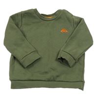 Khaki mikina s výšivkou F&F