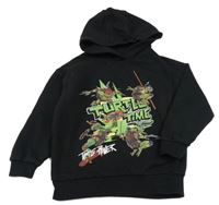 Černá mikina s Želvami Ninja a kapucí