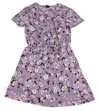 Levandulové květované šaty