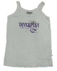 Bílý top s nápisem Blue Seven