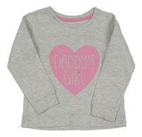 Šedá melírovaná mikina se srdcem s nápisem Yd.