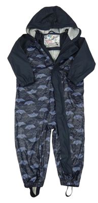 Tmavomodrá nepromokavá kombinéza s loďkami a kapucí Lupilu