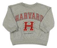 Šedá melírovaná mikina s nápisem - Harvard H&M