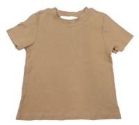 Hnědé žebrované tričko H&M