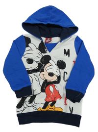 Bílo-modrá mikina s Mickeym a kapucí Disney