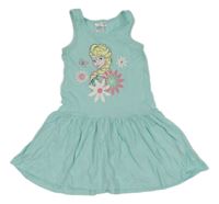 Světlemodré bavlněné šaty s Elsou Disney