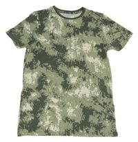 Zeleno-bílé batikované tričko Primark
