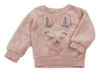 Starorůžová chlupatá mikina s králíkem Primark