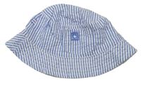 Bílo-modrý pruhovaný plátěný klobouk George